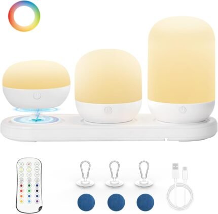 Baby Night Light for Kid, Portable Rechargeable Nightlight with Stable Charging Pad, Remote Control, Nursery Night Lamp for Breastfeeding, Toddler Night Light for Bedroom, Timer Setting