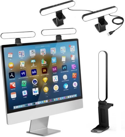 UBeesize Video Conference Lighting, LED Streaming Light for Video Calls, Webcam Light with Adjustable Monitor Mount, Zoom Lighting for Computer, Laptop Ring Light for Video Recording (2-Pack)