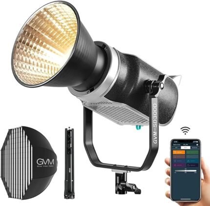 GVM 300W Video Light Kit, Continuous Lighting for Photography with Bowens Mount Softbox&Stand, 2700~7500K,112000Lux@0.5m Studio Light with APP DMX, CRI 97+ Bi-Color 8 Scene Lights for Film Recording